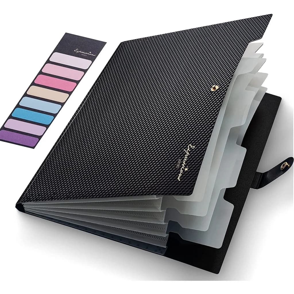 1Pc A4 Size Accordion File Folder 5 Pocket Filer Folder for Documents Paper Organizer for School Office