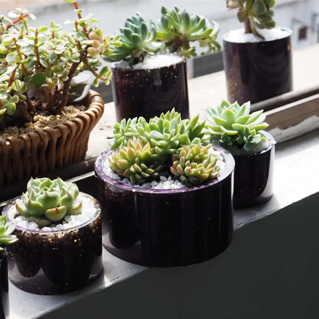 Pen Holder for DIY Handcraft Garden Planter Cement Concrete Resin Plant Pot Resin Silicone Plant Pots