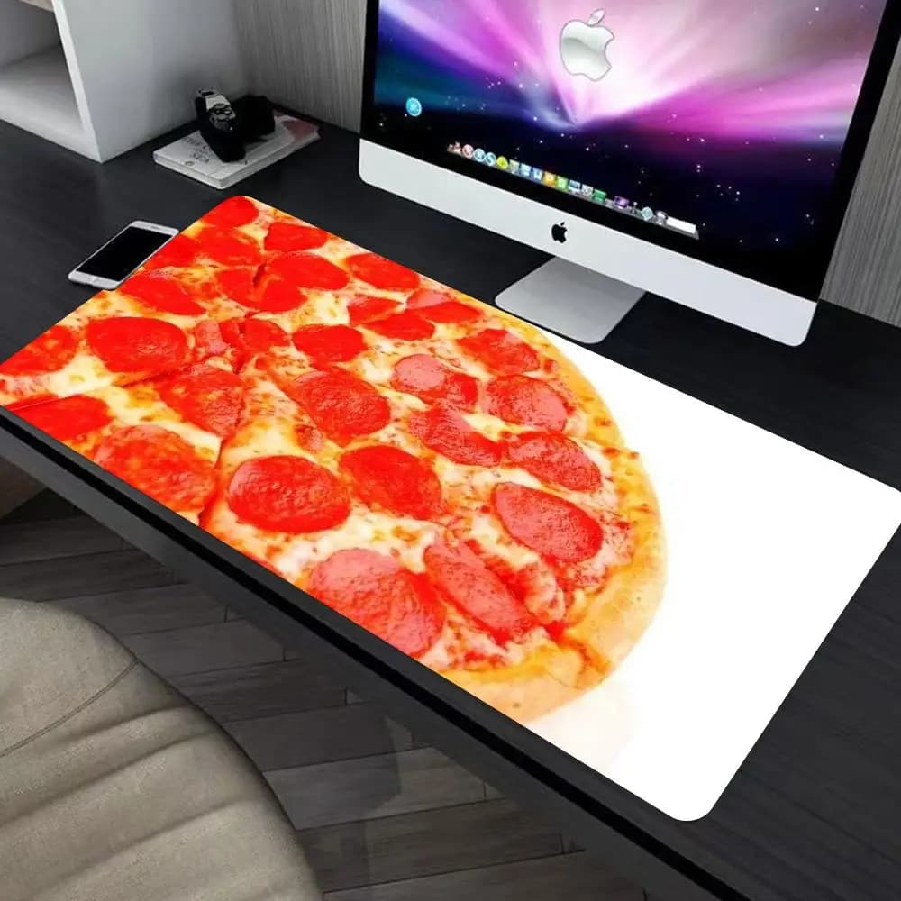 Tappetino per mouse creativo con motivo pizza, tappetino per tastiera grande, tappetino per mouse da gioco in gomma antiscivolo, tappetino per mouse per laptop HYBXXC
