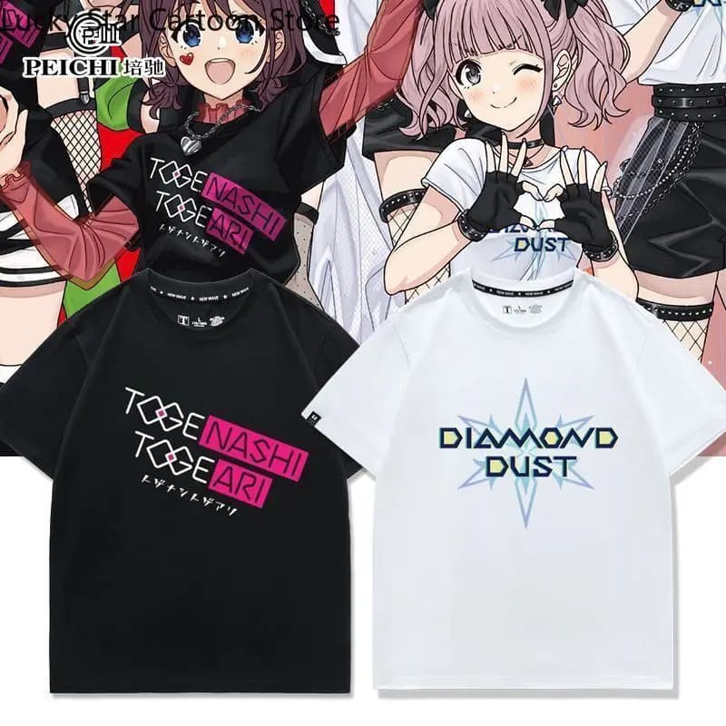 Game Girls Band Cry ISERI NINA Cosplay Tops T-shirt Short Sleeved Men's and Women's Summer Loose Clothing