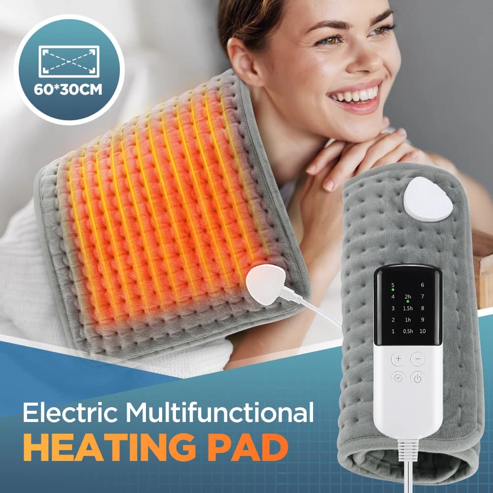 Tappetino riscaldante elettrico Cuscino per coperta riscaldante per fisioterapia multifunzionale 10 livelli di temporizzazione della temperatura Scaldalatte per la schiena del corpo invernale