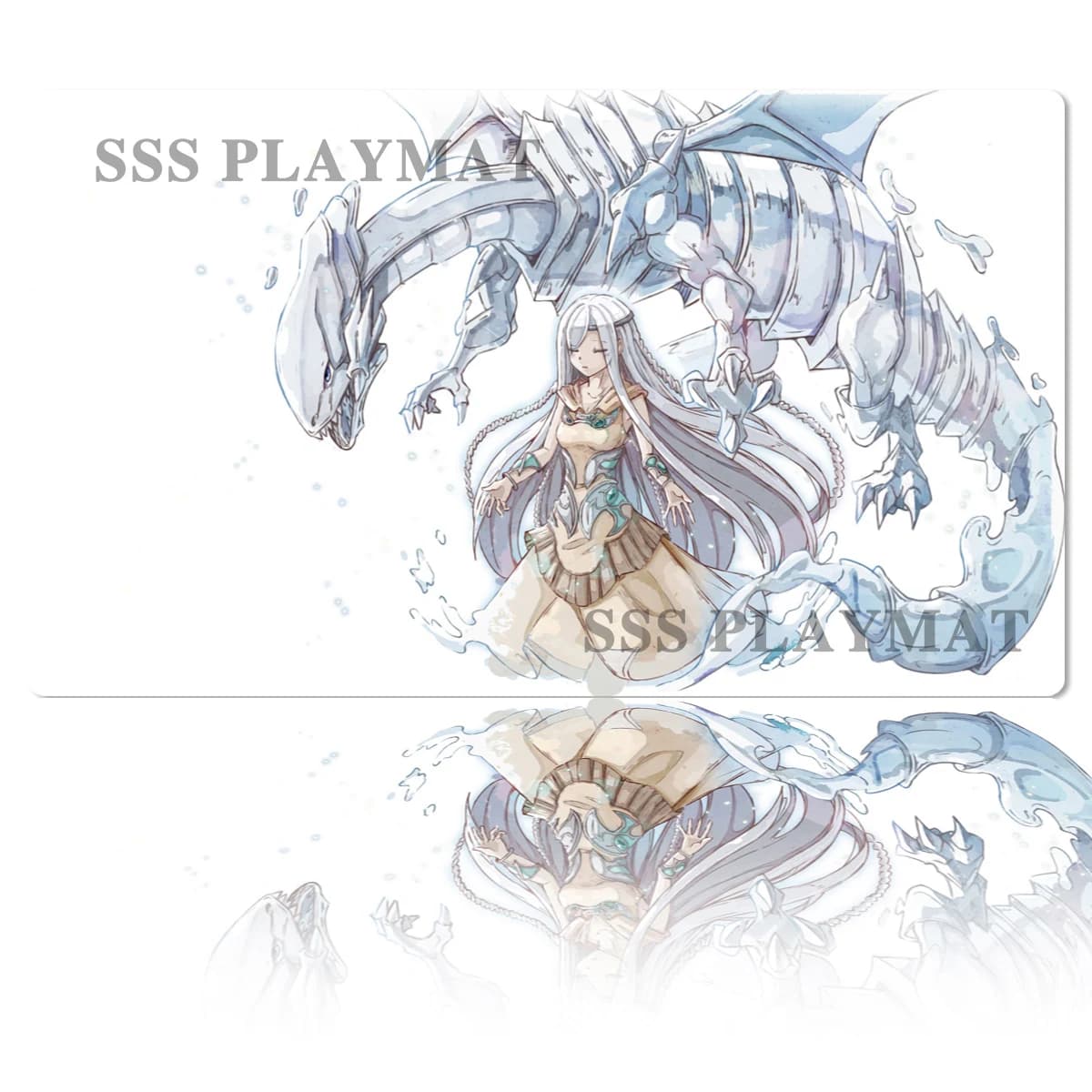 YuGiOh Blue-Eyes White Dragon TCG Mat Maiden con occhi di Blue Playmat gioco da tavolo tappetino da gioco per carte collezionabili tappetino per Mouse in gomma e borsa