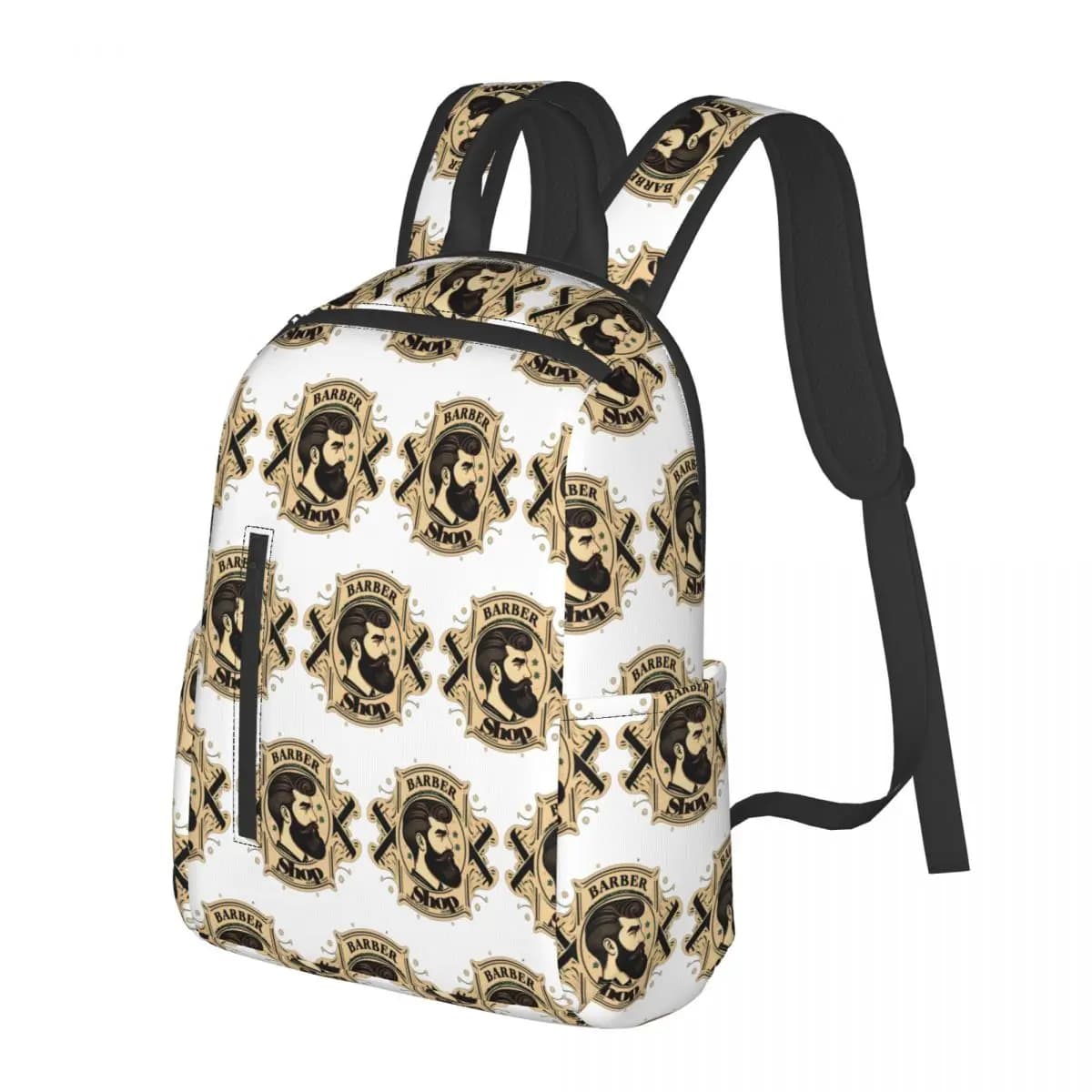 Zaino da scuola con stampa Barber Shop, borsa da viaggio per escursioni, zaino da giorno per uomo e donna, borsa a tracolla alla moda