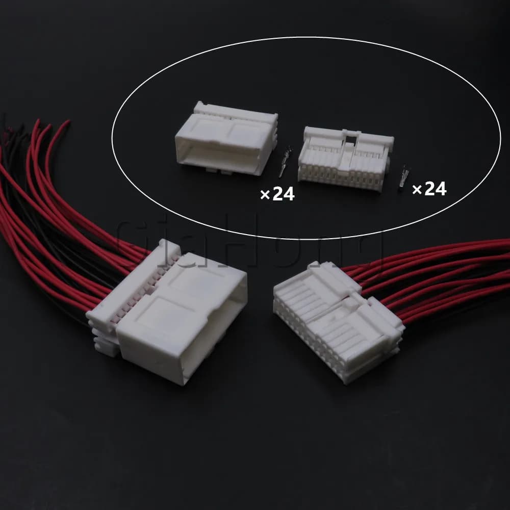 Set da 24 connettori terminali per cablaggio auto MG653033 1123364-1, spina auto non sigillata per gruppo AC 1123387-1, connettore auto maschio-femmina