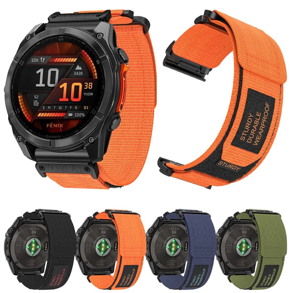 1 pz cinturino in nylon intrecciato per GARMIN FENIX E 8 7 7X PRO Quickfit 22mm o 26mm braccialetto Tactix 8/Descent G2/Instinct 3/Enduro 3 bande
