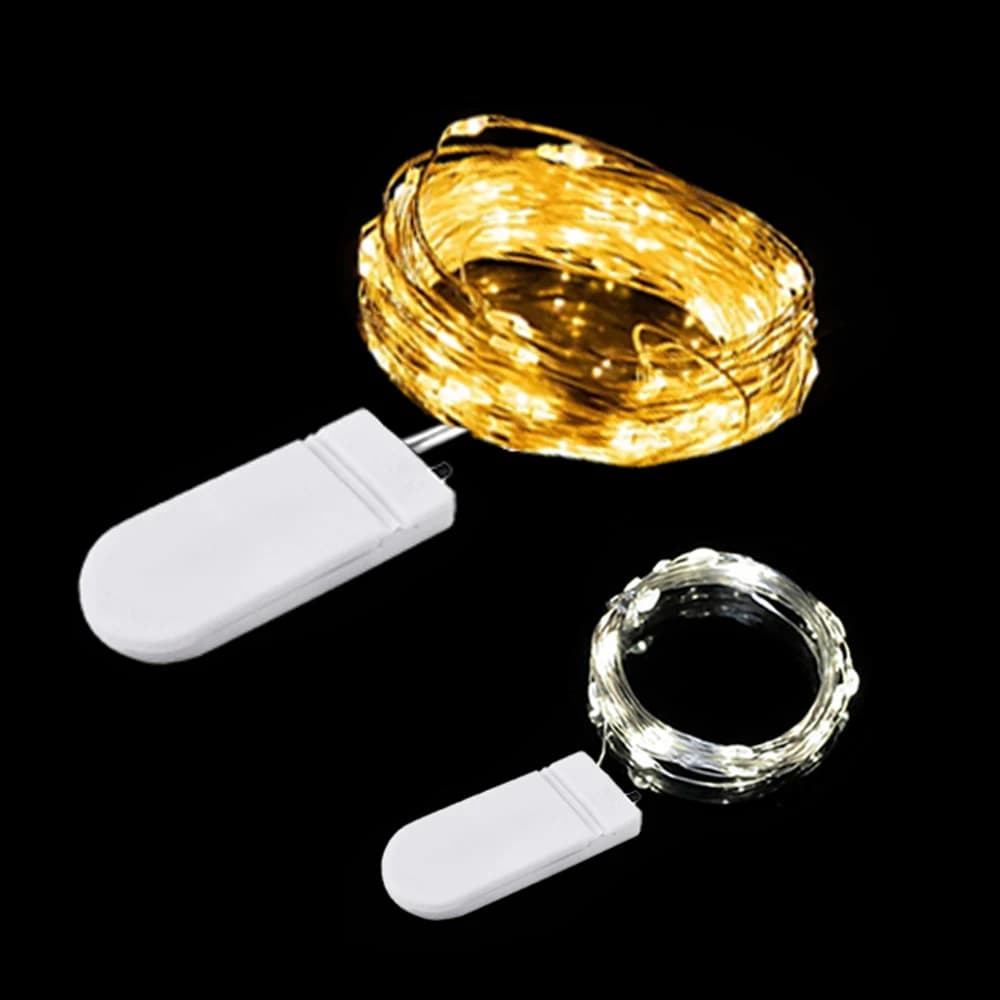 Lucine a LED Luci a corda in filo di rame a batteria Luci ghirlanda per decorazioni per la camera da letto della festa nuziale di Natale fai-da-te