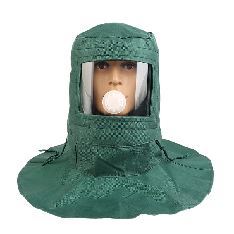 Sicurezza sabbiatura casco sabbiatura cappuccio protezione maschera sabbiatura cappuccio strumento di protezione del viso per sabbiatura levigatura lucidatura