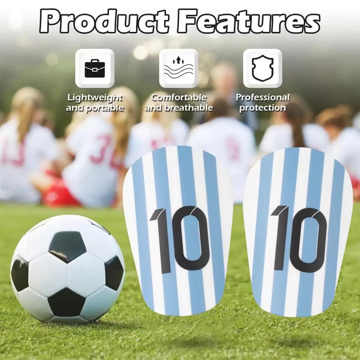 Ultra Lightweight Football Parastins - Protective Knee Sleeves for Men and Women - Ideal for Football, Basket and Yoga