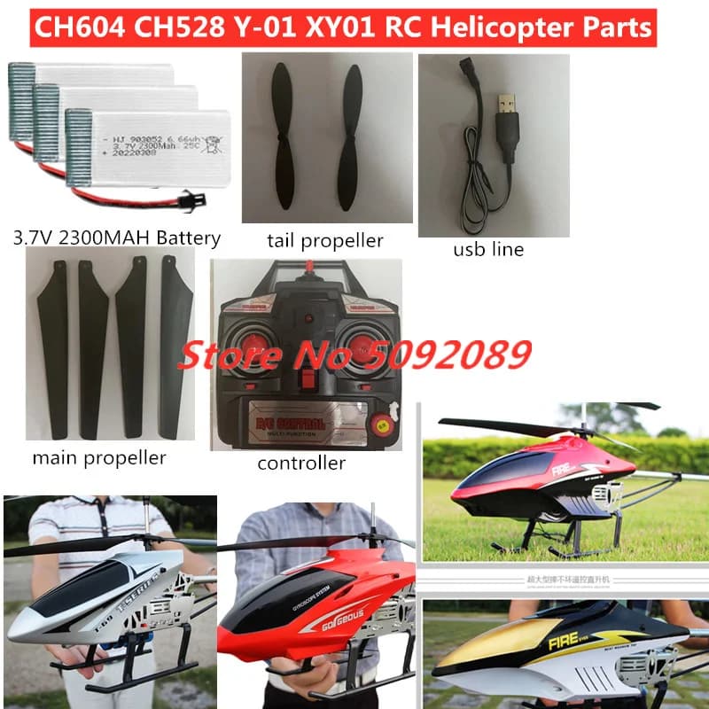 Batteria 3.7V 2300mAh per CH604 CH528 XY-01 XY01 Accessori per elicotteri RC XY-01 Batteria CH604 CH528 Elica USB Linea Motore