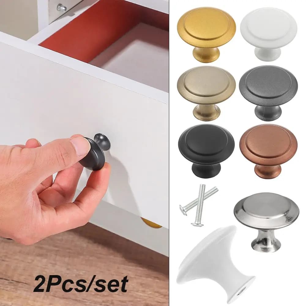 2 Pezzi/Set Maniglie Rotonde per Mobili da Cucina, Pomelli per Cassetti e Armadi