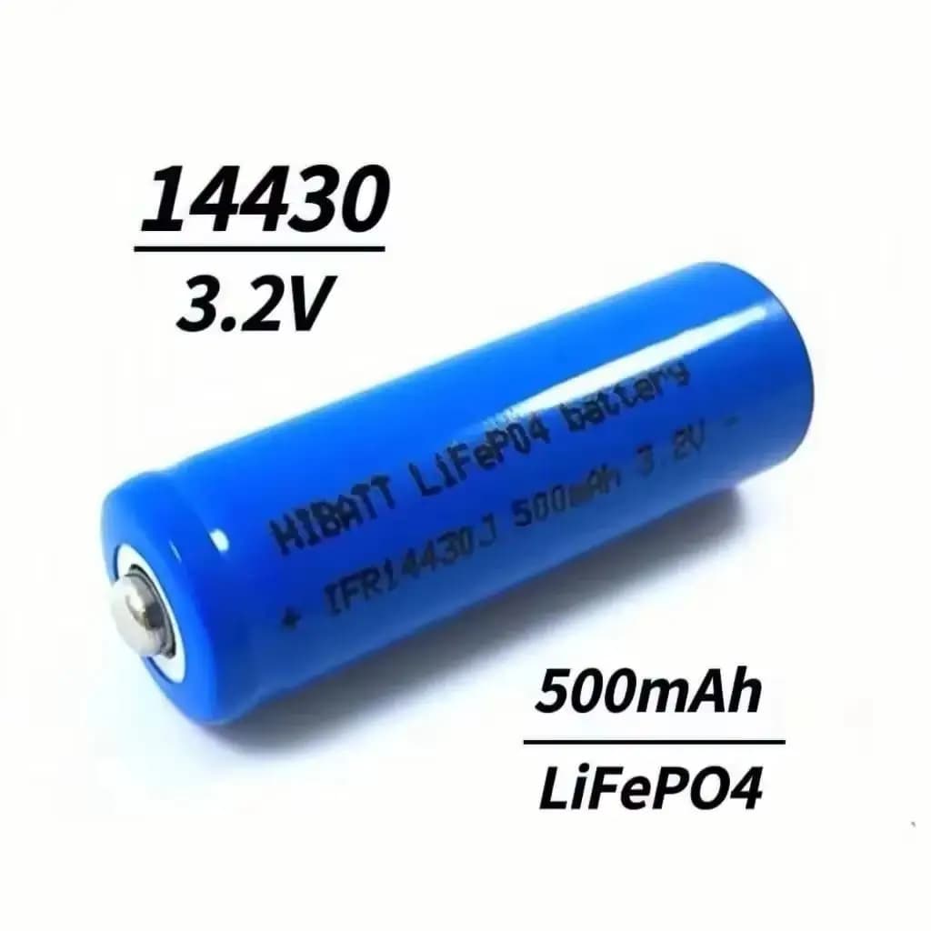 LiFePO4 14430 3.2V 500mAh rechargeable battery with electric toothbrush charger, razor, vacuum cleaner, front torch, lighting fixture