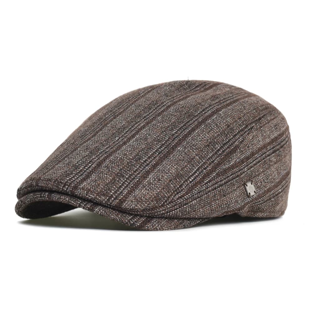 Ribbon cap autumn winter man woman cap thick hot vintage casual striped cap flat cap with adjustable visor