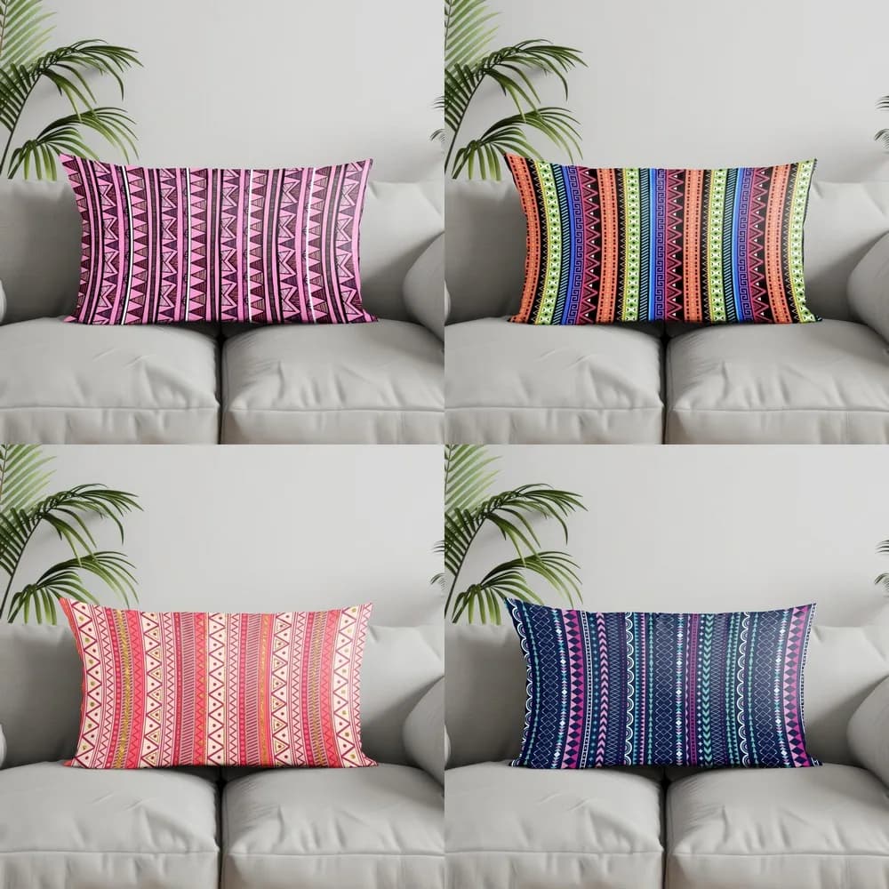 Decorazioni per la casa Federa con motivo geometrico colorato adatta per divano camera da letto Cuscino per auto Cuscino per schienale rettangolare