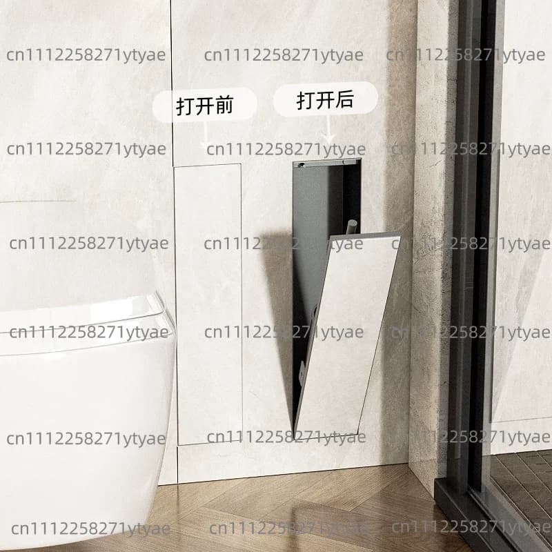 Modern Bathroom Hidden Toilet Brush Set | Stainless Steel Wall Niche with Silicone Brush, Embedded Design