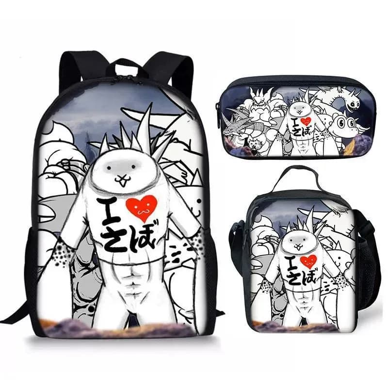 CyThe Battle Cats Zaino Zaino per il pranzo Set di astucci per bambini Studenti