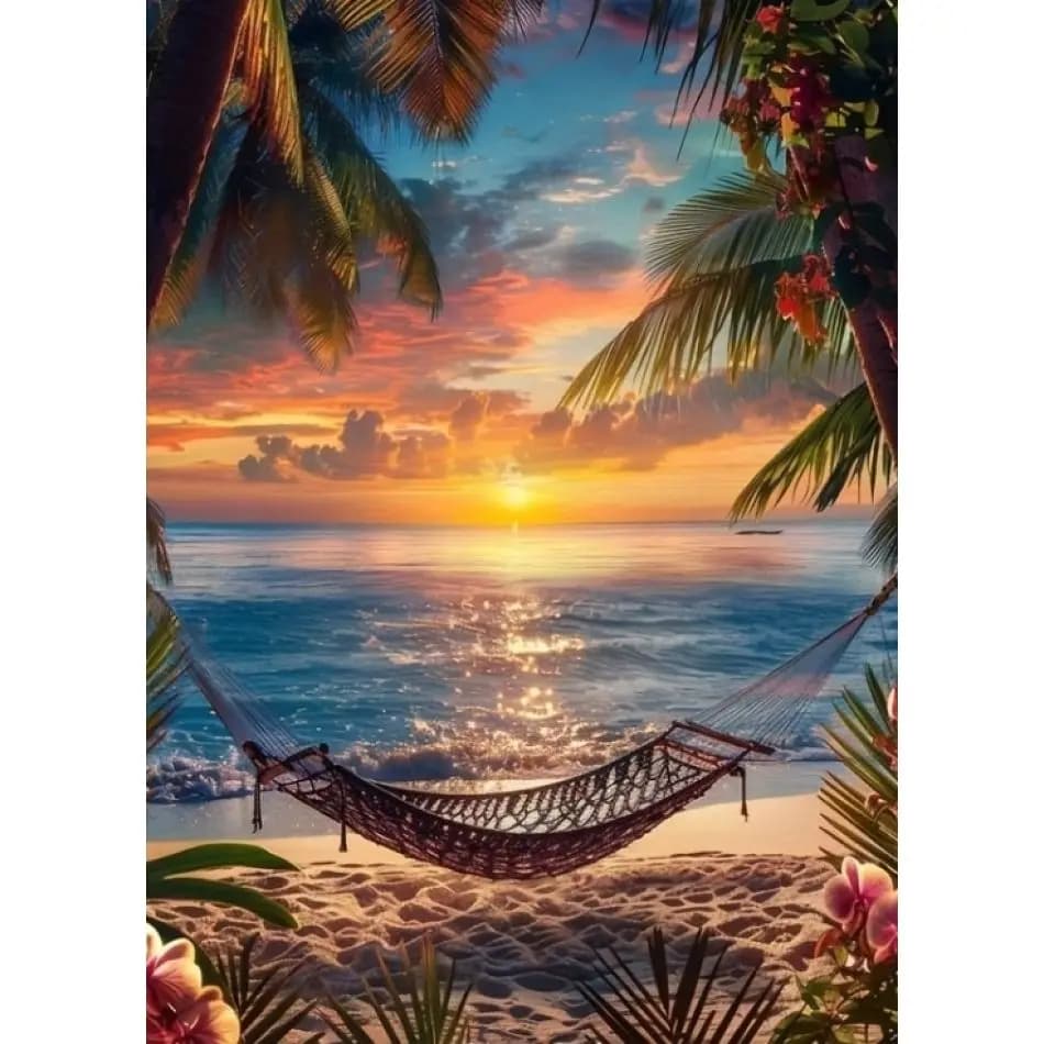RUOPOTY Sunrise By The Sea 5d Diamond Painting Kits For Adults Painting Decor Diamond Painting Kits For Beginners Landscape Full