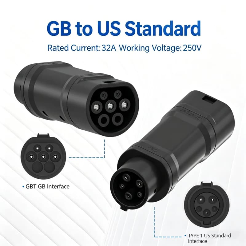 Charger Converter Adapter New Plug GB/T to US Standard AC250V/480V 16A/32A Ev Charger Adapter