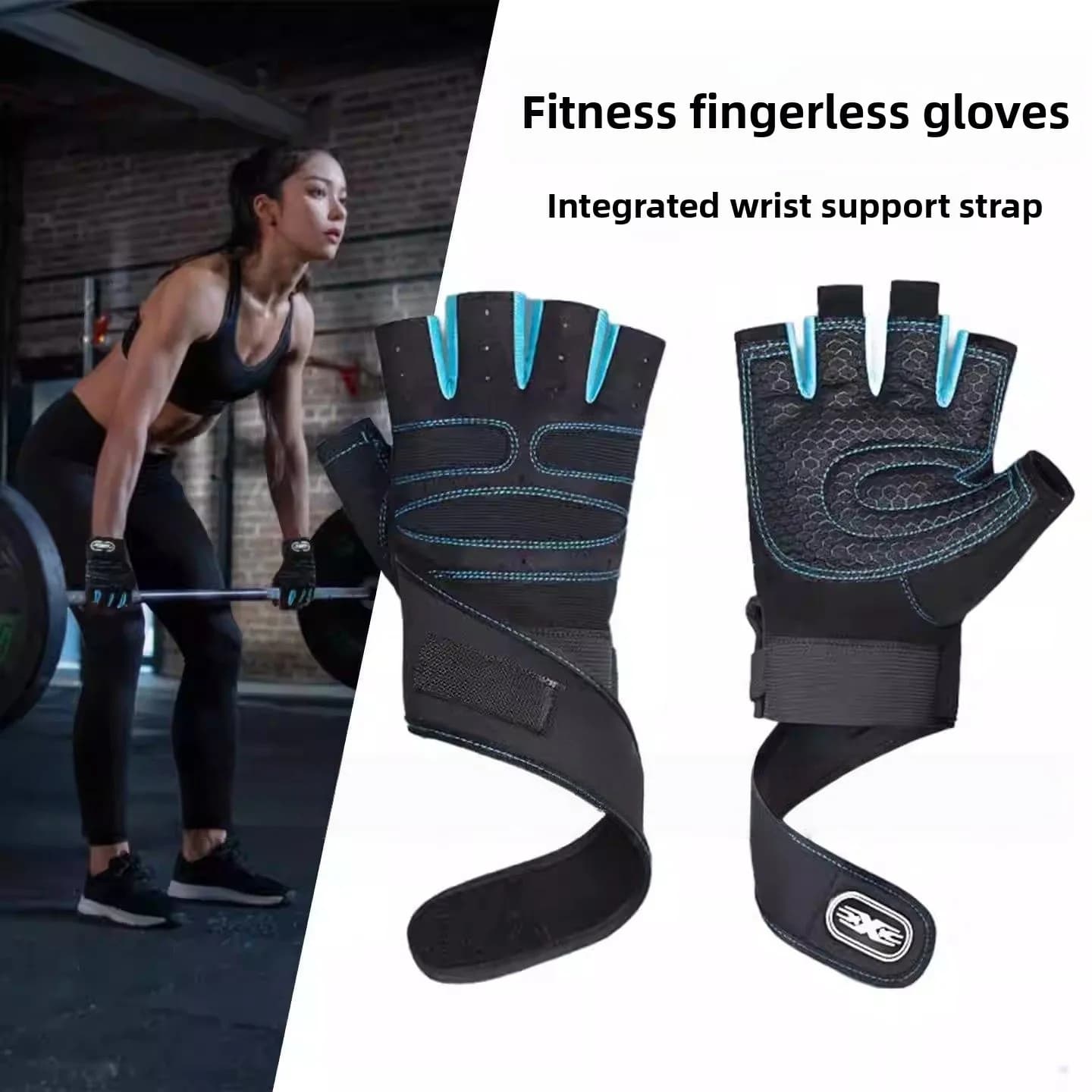 Fitness Gloves with Wrist Support, Anti-slip, for Men, Ginnica for Bar, Iron Bar Training
