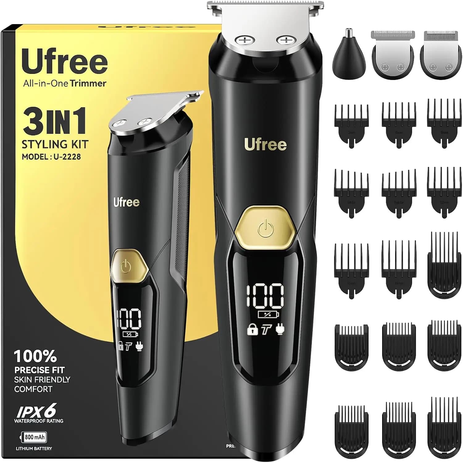 3-in-1 Raincoat for Men, Electric Shaver with Type-C Charging, Professional Hair Care Kit