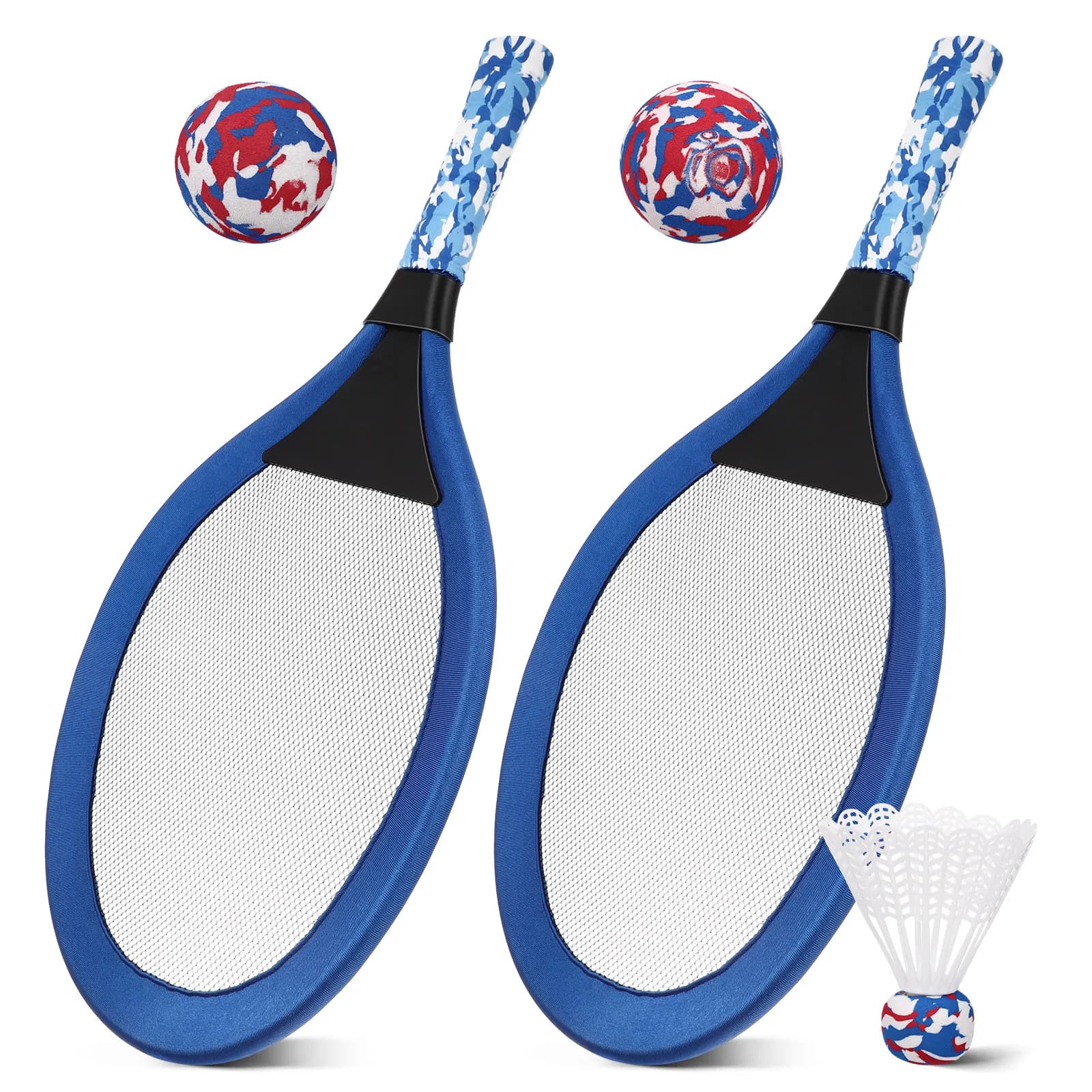 1 pair of tennis rackets for children, tennis rackets and double-use badminton, Eva material, lightweight and portable, for kindergarten and outdoor use