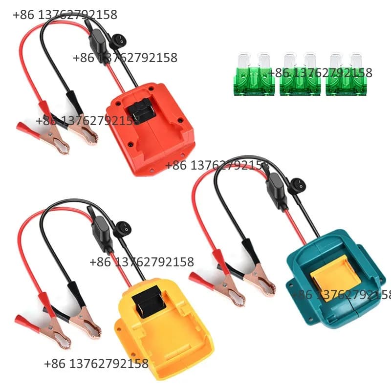 18V Lithium Battery Car Jump Starter Adapter Compatible Power Tool Battery Converter Car Start Clip Emergency Tool