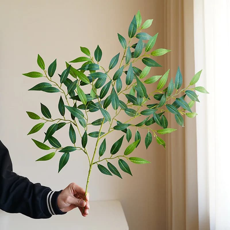 65CM Green Plants Artificial Willow Leaves Branch Home party table Room Wedding Decoration Fake Plant Hotel Decor green leaf