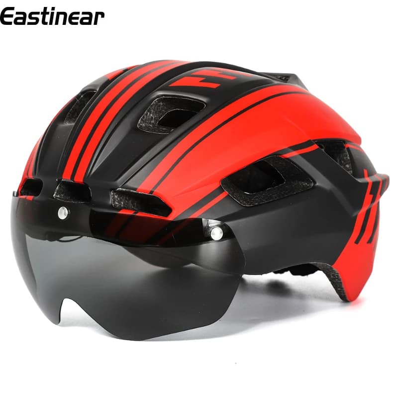 Eastinear-road bike helmet with magnetic glasses, safety protective equipment, all in one, light, new, 2024