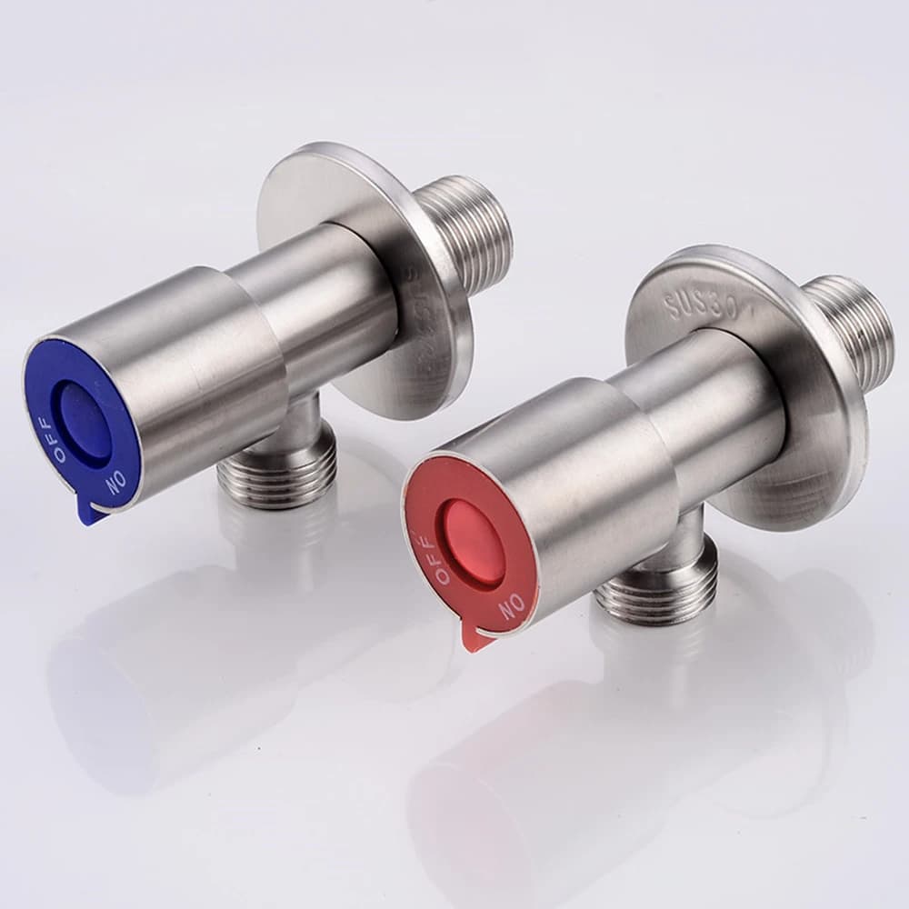 Valvola Angolare in Acciaio Inox Spazzolato con Filettatura G1/2, Valvola di Riempimento Triangolare, Miscelatore per WC, Rubinetto per Lavello da Cucina