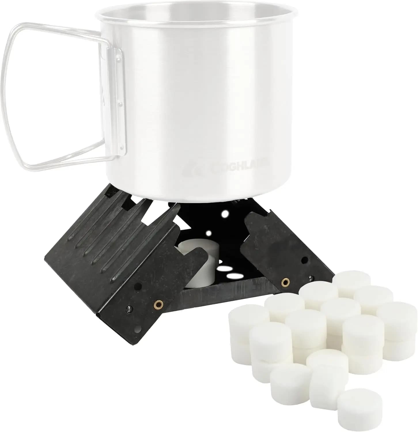 Coghlan's Emergency Stove - Lightweight, Portable Camping Stove for Backpacking, Survival, and Outdoor Cooking - Foldable Design with 24 Fuel Tablets Included (Compact for Travel and Storage)
