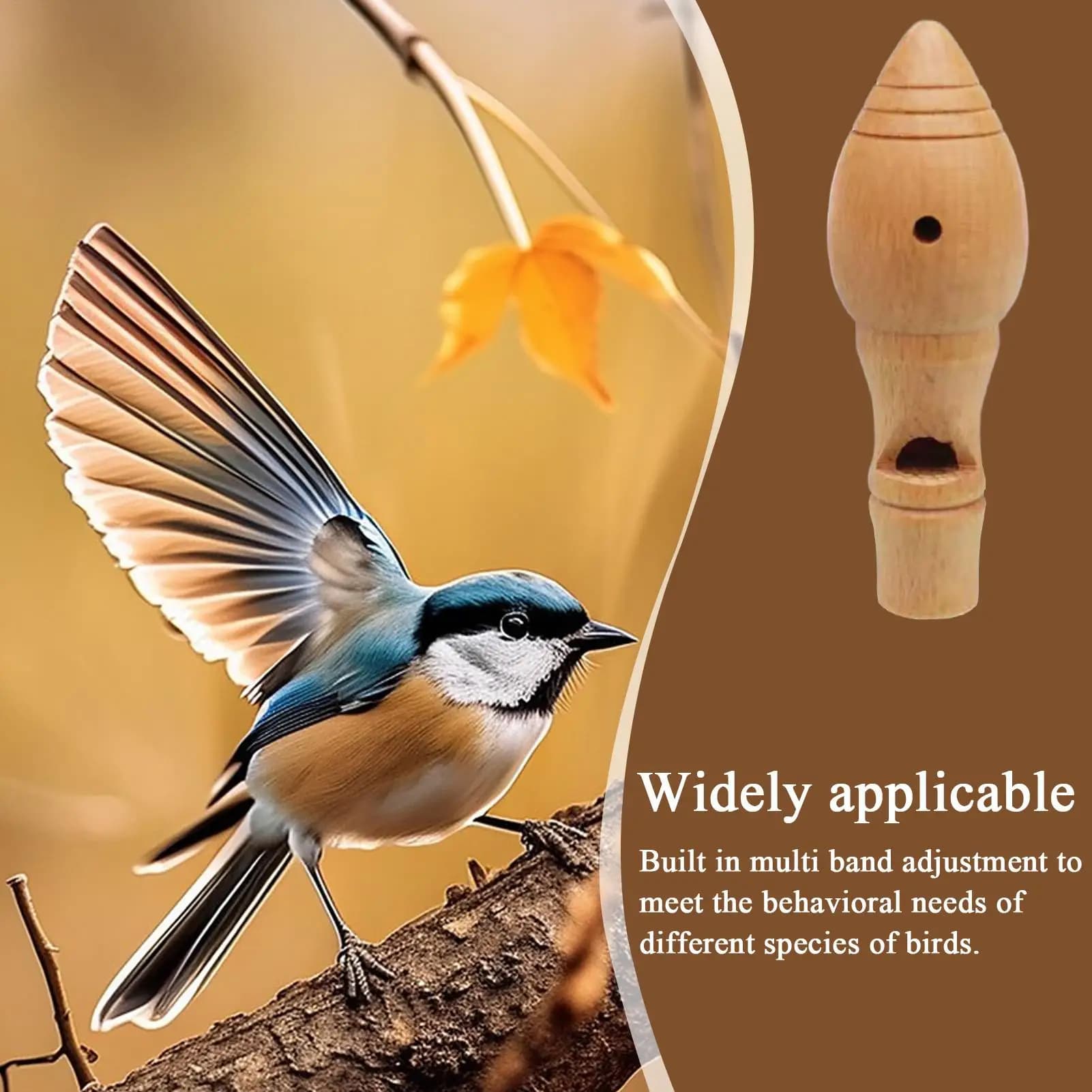 Professional wooden bird call whistle - Realistic bait for sound simulation for birdwatching hunting and outdoor nature training