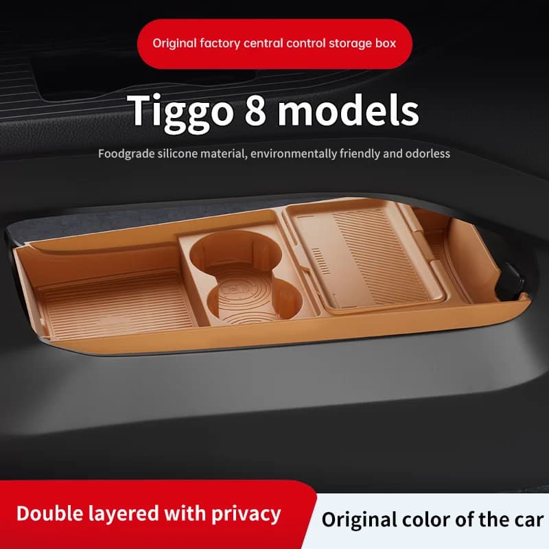 Car central control lower storage box For Chery Tiggo8 2026 model car center console storage, organization, decoration