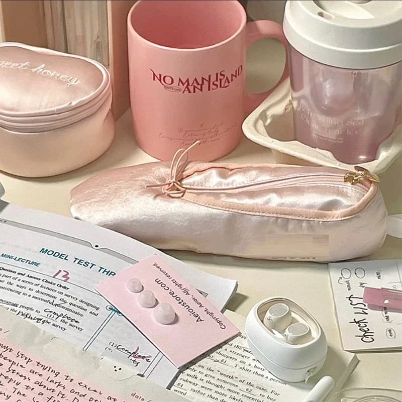 Borsa per il trucco a forma di cuore con design creativo per scarpe da balletto, per riporre articoli di cancelleria femminile, astuccio per studenti, per ragazze, organizer a forma di cuore