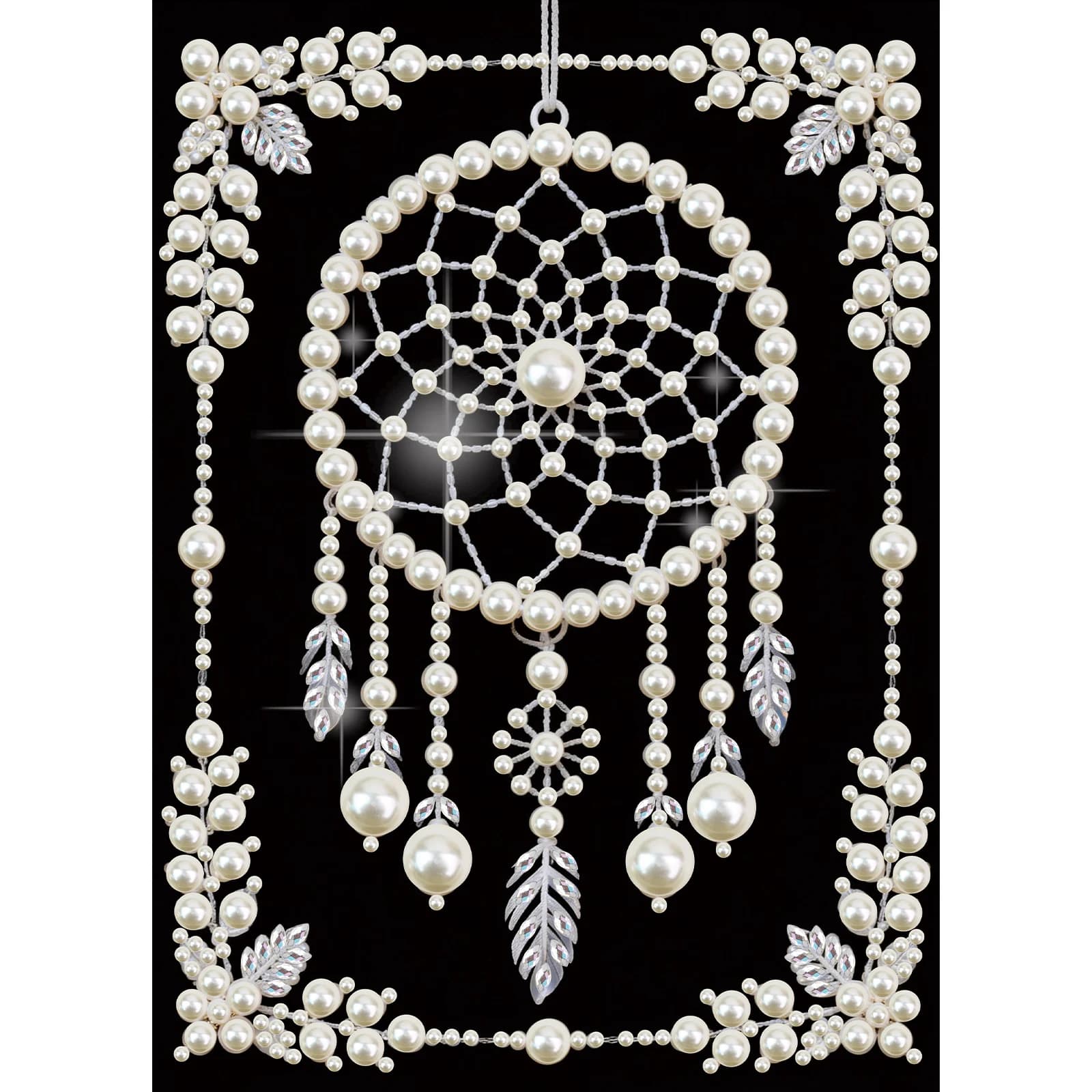 Kit di pittura artistica fai-da-te con perle e diamanti per adulti e principianti, acchiappasogni scintillante, decorazione da parete fatta a mano, regalo artigianale.