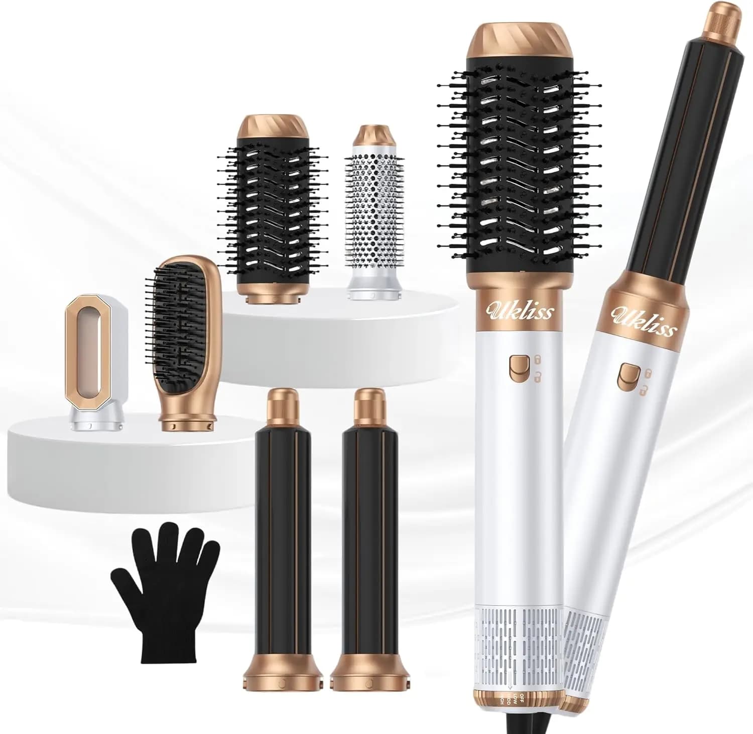 Spazzola Asciugacapelli 6 in 1 | Precisione per capelli fini e normali | Anti-Crespo Ionico | Sicurezza ALCI | Volumizzatore in Ceramica
