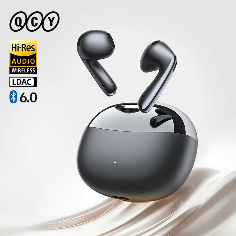 Auricolari Wireless QCY AilyBuds E50 con ANC Adattivo in Tempo Reale, Bluetooth 6.0, LDAC Hi-Res, 6 Microfoni, Chiamate HD AI, Connessione Multipunto
