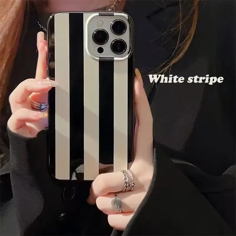 Cover per iPhone con design artistico fresco e minimalista a linee bianche e nere per iPhone 17 AIR 16 15 14 13 12 11 PRO MAX MINI 7 8 PLUS