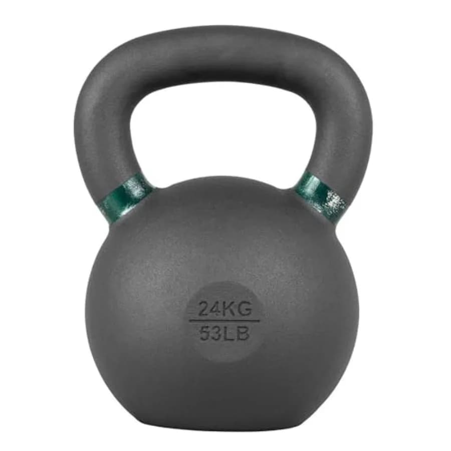 Kettlebell for Strength Training, 35 lb, Cast Iron with Rubber Coating, Black Finish Opaca, Resistant and Non-slip