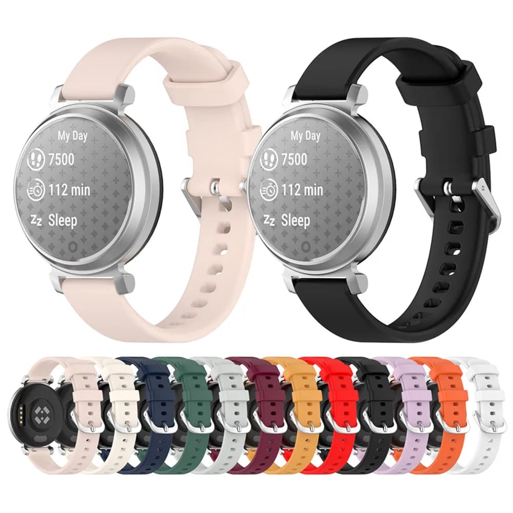 Cinturino con fibbia in acciaio al silicone da 14 mm per accessori smartwatch Garmin Lily 2 / Lily2 Active a sgancio rapido