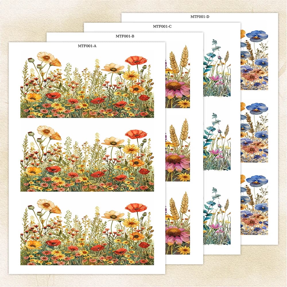 1 pz/4 pz Fogli per Sublimazione con Motivi Floreali per Orecchini - 4 Design, Carta Transfer a Caldo per Creazione Gioielli Fai da Te