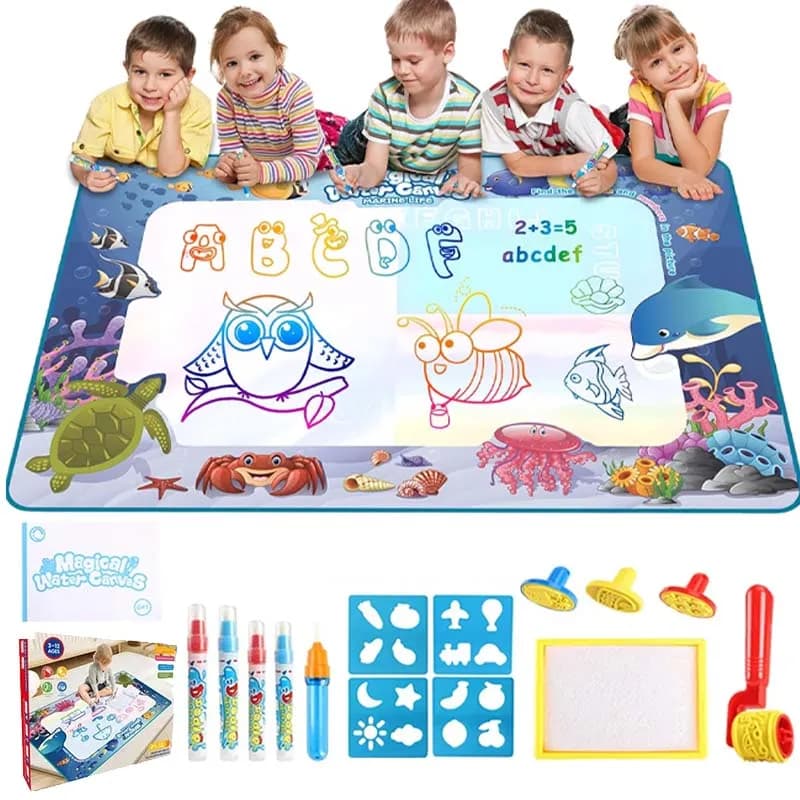 Tappetino magico da disegno ad acqua Tavola magica per doodle Tappetino educativo per scrittura riutilizzabile per bambini Giocattoli per l'apprendimento del bambino