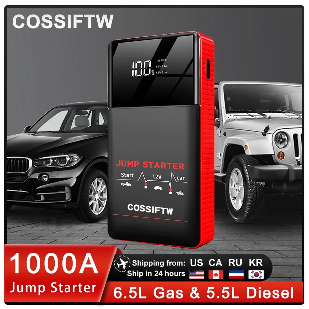 Avviatore di emergenza per auto 8000mAh Caricabatteria di picco 1000A Accumulatori e caricabatterie di emergenza 12V Car Booster Power Bank