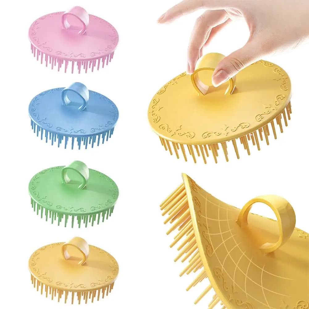 Spazzola Massaggiante per Cuoio Capelluto, Pettine Rotondo per Uomo e Donna, Strumento per Lavaggio e Pulizia dei Capelli sotto la Doccia