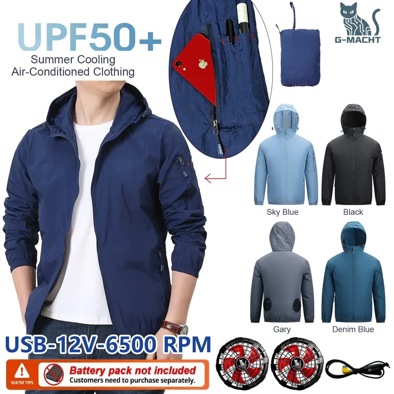 Gilet rinfrescante estivo per coppie, giacca con ventola resistente al calore, abbigliamento climatizzato traspirante a maniche lunghe con protezione UV
