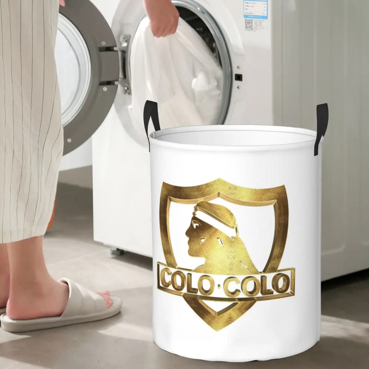 Cesto Pieghevole per Bucato e Giocattoli My Golden Santiago Football Colo Barra Brava Chile - Organizer Domestico