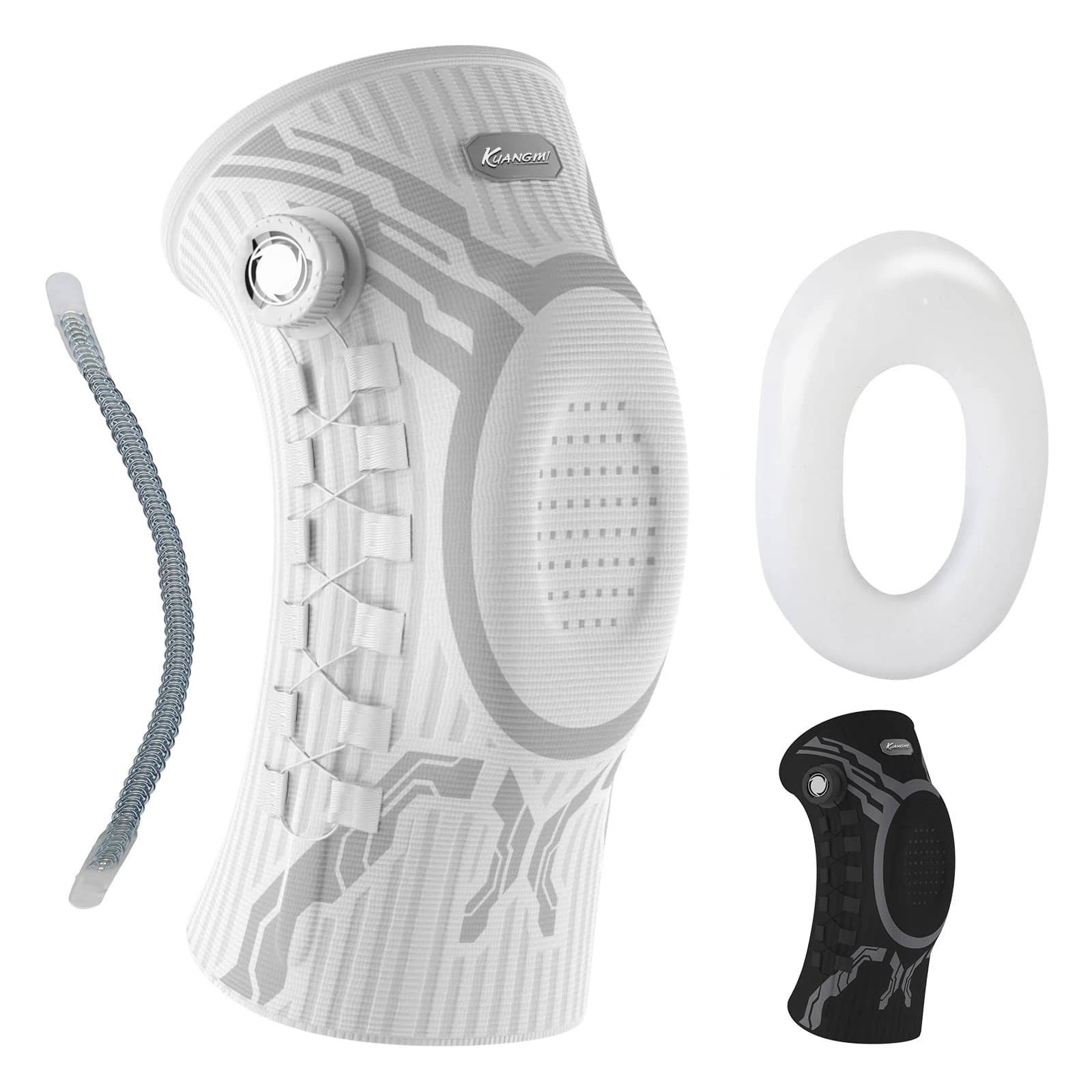 Stabilizzatore per ginocchiera Kuangmi con manopola meccanica regolabile - Supporto per corsa, sport, lesioni MCL/LCL