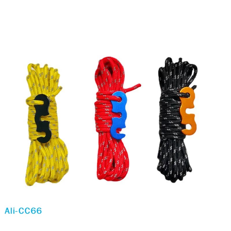 【C】 4 Corde da Campeggio Riflettenti per Esterni, Corde Rinforzate Antivento con Fibbia per Tende, Teloni e Accessori per Gazebo
