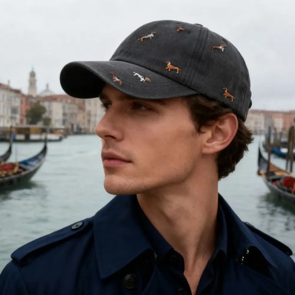 Cappellino da Baseball Casual con Ricamo a Forma di Cucciolo, Versatile e Traspirante, Protezione Solare UV per Uomini e Donne