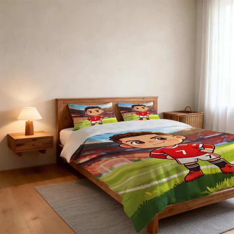 Sport Theme Digital Print Duvet Cover Set, Comforter Cover Bedding Set No Filler, Soft Fabric for Teens Bedroom Home Decoration