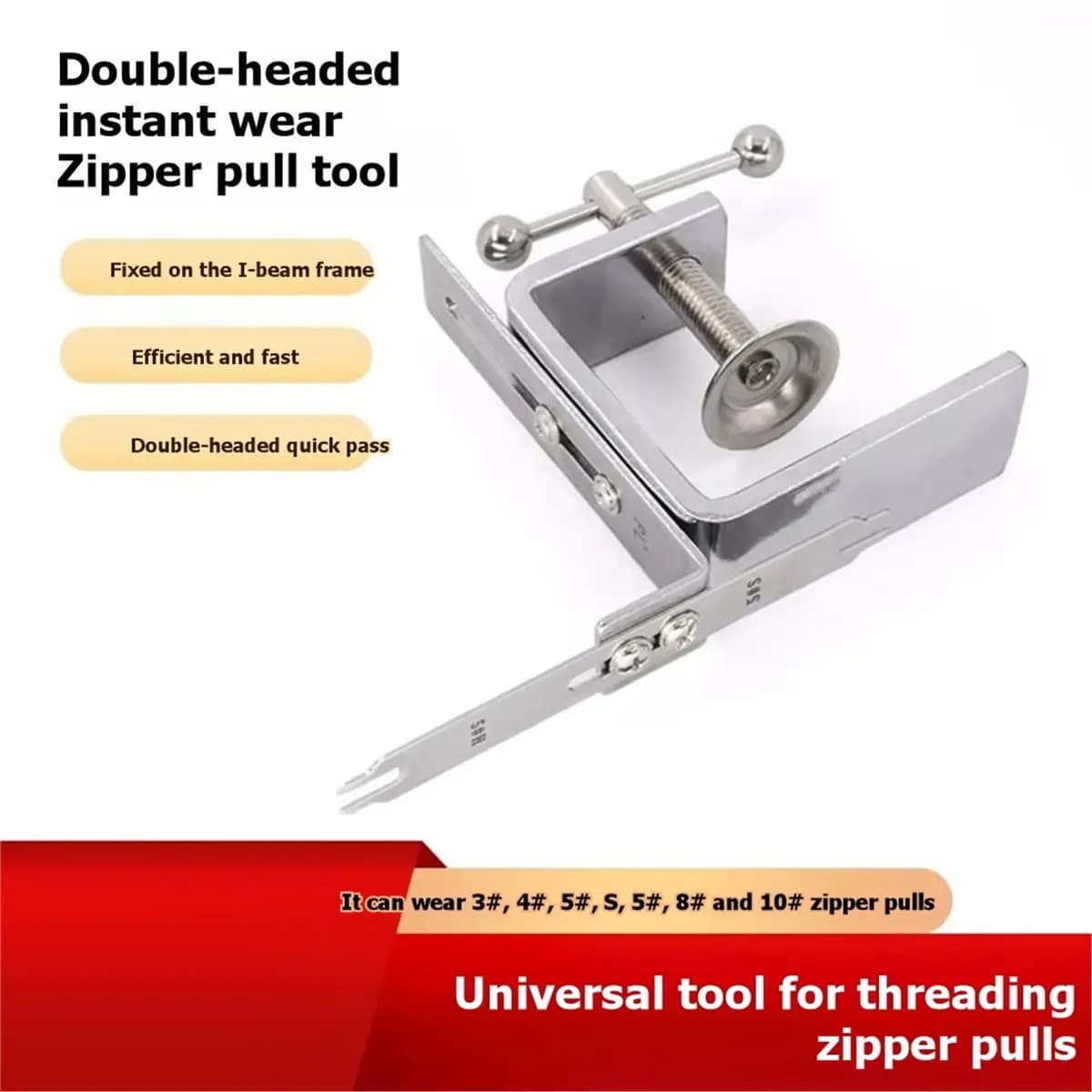 New Double-Headed Zipper Device Zipper on Zipper Fixture Zipper on Zipper Device for Pants, Dress Zipper Jig Tool