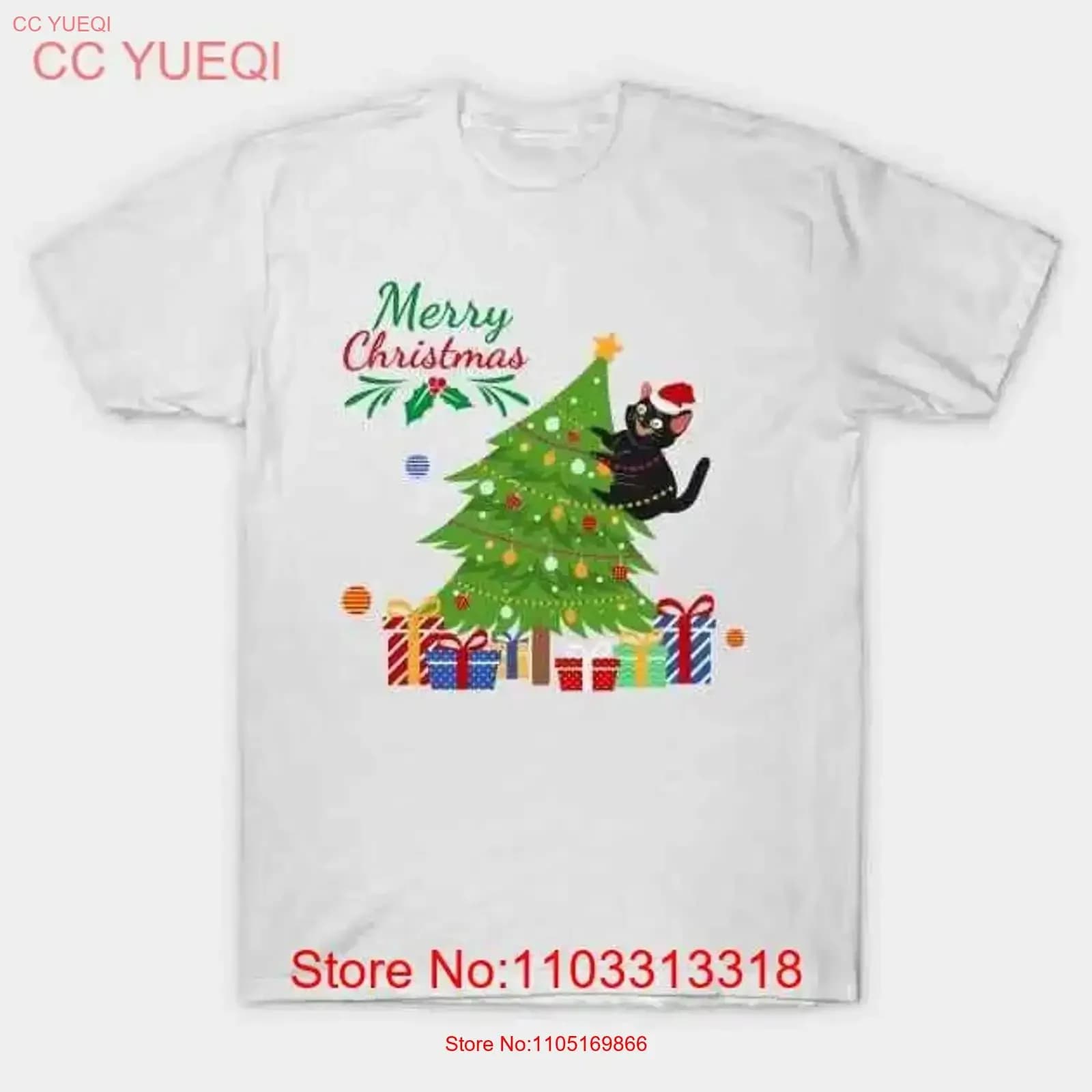 Gatto che gioca con l'albero di Natale realizzato in Australia T Shirt S 5XL vintage lavato Versatile homme Soft Top da indossare tutti i giorni